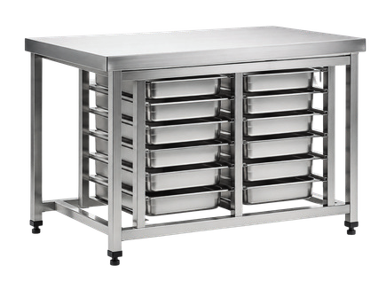 Bancada Lisa p/ Forno com Suporte GNs